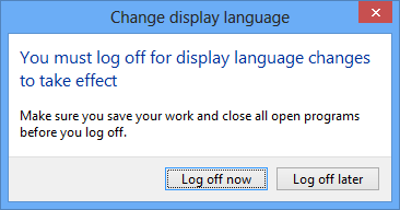 Log off after UI display language change